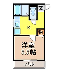 名古屋市営名城線 八事日赤駅 徒歩5分の賃貸マンション 3階1Kの間取り