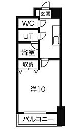 名古屋市営名城線 堀田駅 徒歩5分の賃貸マンション 6階1Kの間取り