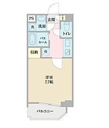 名古屋市営鶴舞線 荒畑駅 徒歩12分の賃貸マンション 5階1Kの間取り