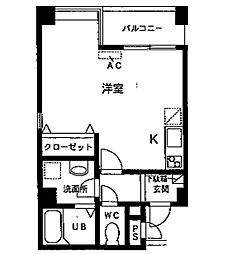 ラ・メゾン・ド・クロシュ ワンルームの間取図画像