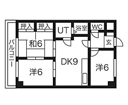 ジュネコキアージュ桜山 3DKの間取図画像