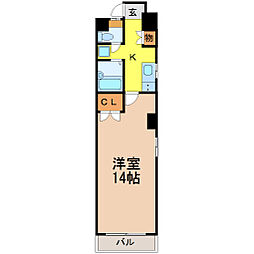 アーバンドエル荒田 1Kの間取図画像