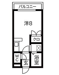 アネックス瑞穂 ワンルームの間取図画像