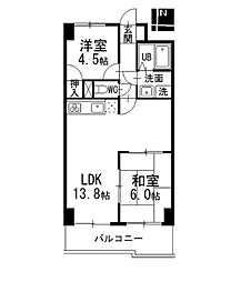 アーバン滝子 2LDKの間取図画像