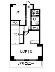 グランドール瑞天 2LDKの間取図画像