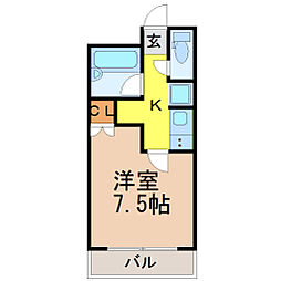 名古屋市営桜通線 桜山駅 徒歩13分の賃貸マンション 1階1Kの間取り