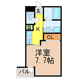 名古屋市営桜通線 瑞穂区役所駅 徒歩13分の賃貸アパート 1階1Kの間取り