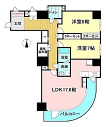 山京長野パレス 2LDKの間取図画像