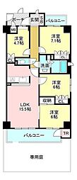 サーパス三輪 4LDKの間取図画像
