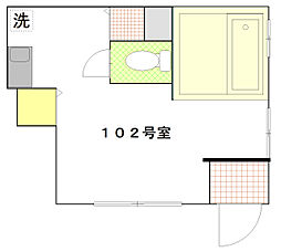 ライトハイツ萌 ワンルームの間取図画像