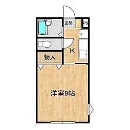 プロスター梅香 1階1Kの間取り