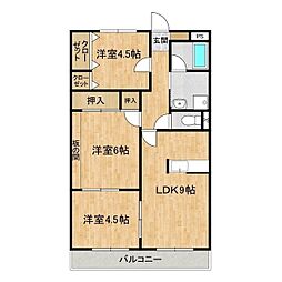 ヴェルドミール水戸 1階3LDKの間取り