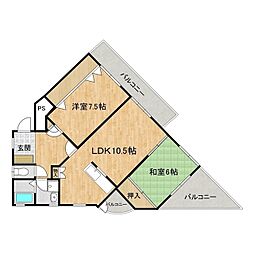 CASA・EST 2階2LDKの間取り