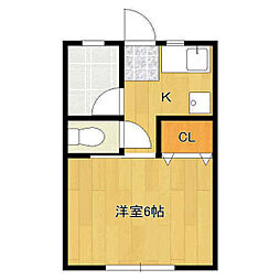 LAND HOUSE 1階1Kの間取り
