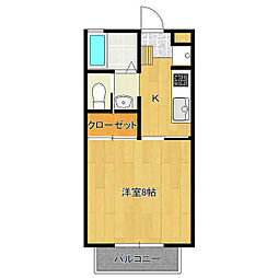 スプラウト 1階1Kの間取り