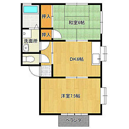 ツインズみと 2DKの間取図画像