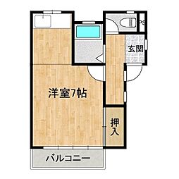 ブリテッシュヒルズマミ ワンルームの間取図画像
