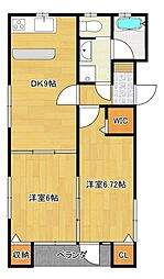 Ks・山 2DKの間取図画像