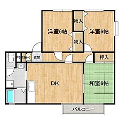 エミネンス山波A 3DKの間取図画像