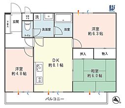 ニックハイム上大岡第2 304 3DKの間取り