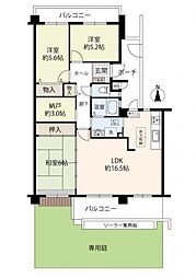 府公社伏尾台A団地3号棟 3SLDKの間取図画像