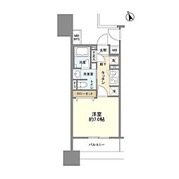フレールコート東別院 1Kの間取図画像