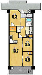プラウド関目 3LDKの間取図画像