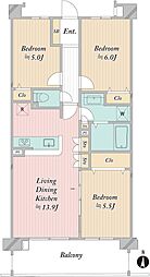 エクシオ守谷御所ケ丘 3LDKの間取図画像