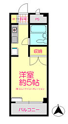 MKビル 2階ワンルームの間取り