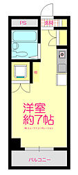 第一橋本ビル 3階ワンルームの間取り