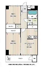市ドリームハイツ1号棟 2LDKの間取図画像