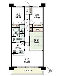 ベルクレール御殿場 3LDKの間取図画像