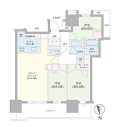 幕張ベイパークライズゲートタワー 3LDKの間取図画像