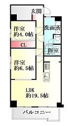 プラザ仙台 2LDKの間取図画像