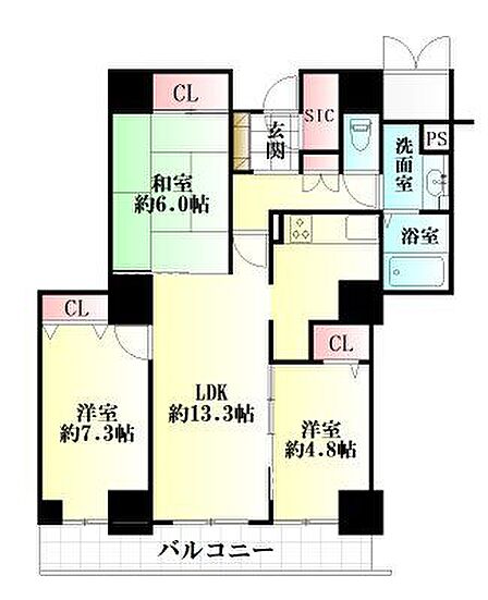 3LDK 間取り