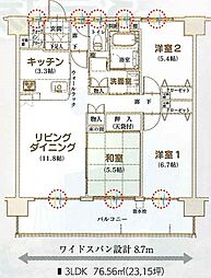 Fステージ城山 205 3LDKの間取り