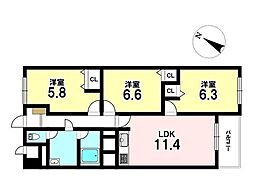 第2ファミール札幌 3LDKの間取図画像