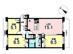 パシフィック新川 3LDKの間取図画像