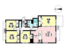 メゾンドルチェ二十番舘 4LDKの間取図画像