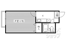 JR山陰本線 花園駅 徒歩4分の賃貸アパート 2階1Kの間取り
