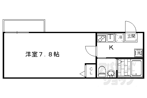 フラッティ花園ミンク 103｜京都府京都市中京区西ノ京馬代町(賃貸マンション1K・1階・21.87㎡)の写真 その2