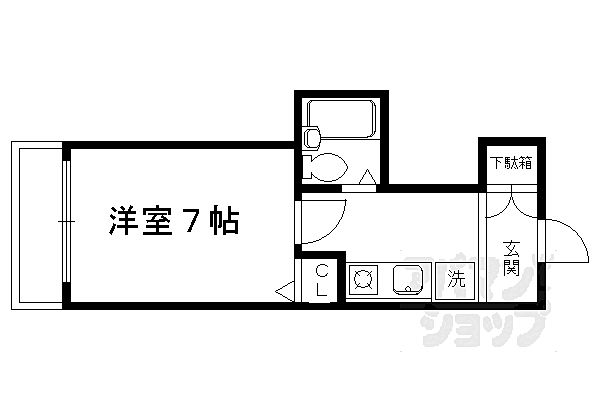 京都府京都市左京区下鴨北芝町(賃貸マンション1K・2階・22.62㎡)の写真 その2