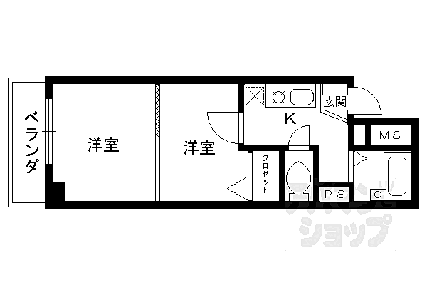 アルティスタ三条 402｜京都府京都市中京区壬生神明町(賃貸マンション2K・4階・24.85㎡)の写真 その2