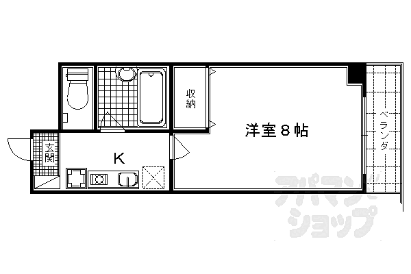 レジデンスじゅらく 103｜京都府京都市中京区聚楽廻東町(賃貸マンション1K・1階・22.08㎡)の写真 その2