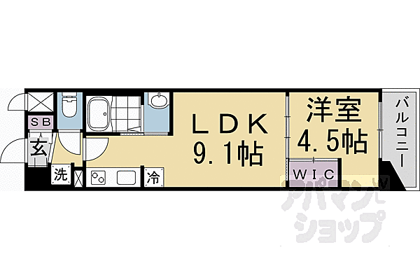 京都府京都市南区八条源町(賃貸マンション1LDK・5階・32.30㎡)の写真 その2