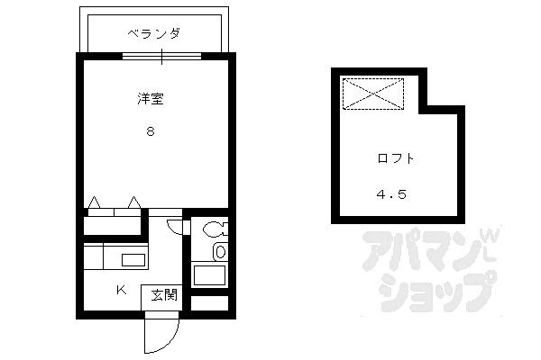 京都府京都市左京区下鴨蓼倉町(賃貸マンション1K・2階・26.11㎡)の写真 その2