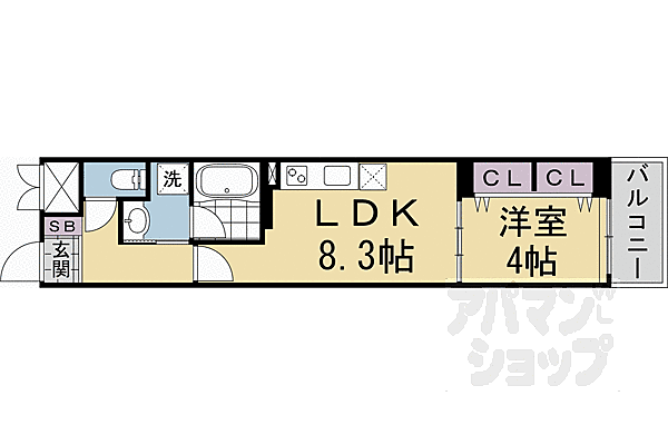 ベラジオ雅び北野白梅町 402｜京都府京都市上京区一条通御前通東入西町(賃貸マンション1LDK・4階・33.16㎡)の写真 その2