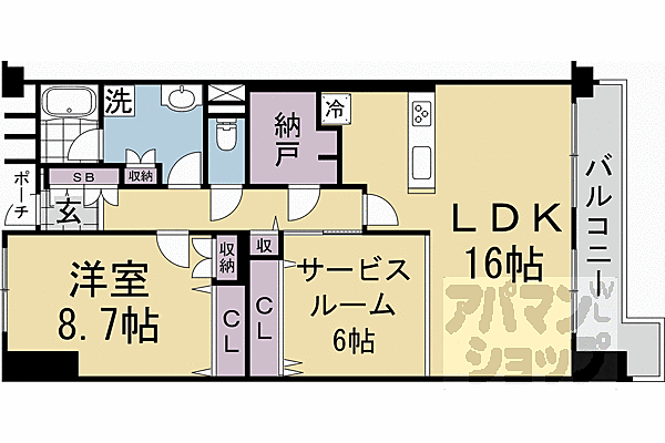 京都府京都市左京区岡崎円勝寺町(賃貸マンション1SLDK・2階・78.28㎡)の写真 その2