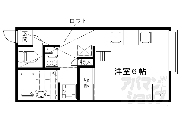 レオパレスのぞみ 204｜京都府京都市中京区西ノ京内畑町(賃貸アパート1K・2階・20.28㎡)の写真 その2