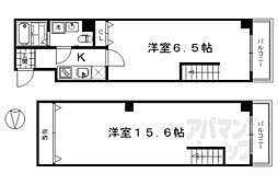 ブリエ五条大宮 5階2Kの間取り